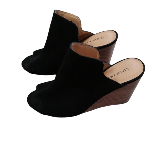 Lucky Brand,Reygan suede mule wedge,size 7.5 - Picture 2 of 7